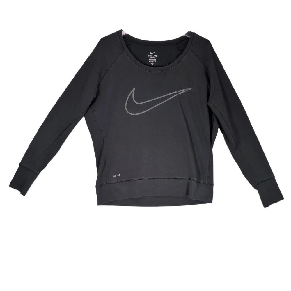 Nike Black Crewneck Sweater with Iconic Swoosh